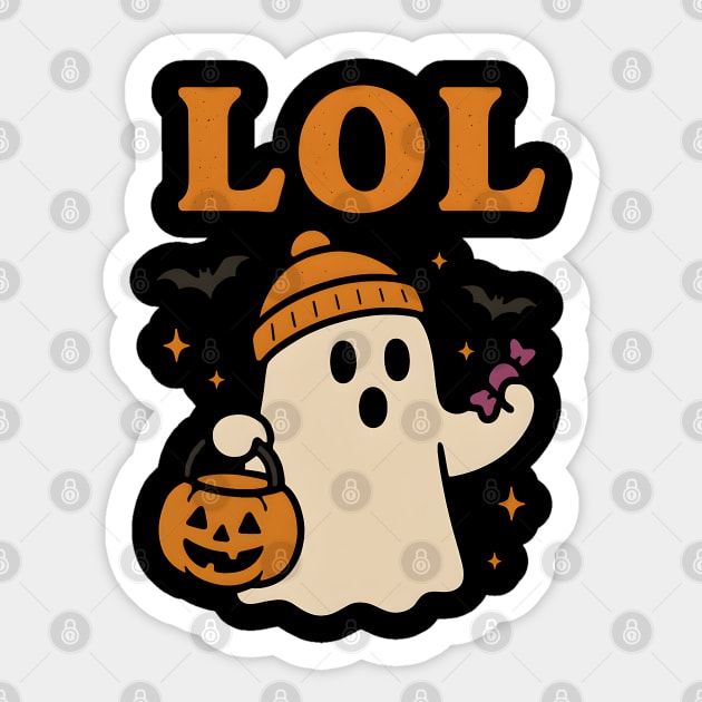 LOL Ghost Halloween Funny Meme Graphic Gift Sticker by MakerMind8.2